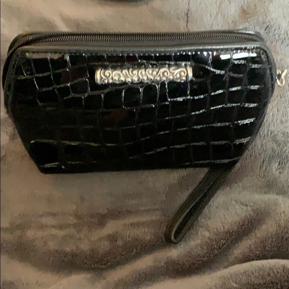 Brighton black patent cosmetic bag